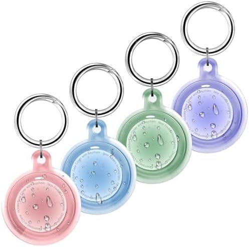 AirTag Case 4 Pack | IPX8 Waterproof Anti-Scratch Keychain Holders for Luggage & Bags
