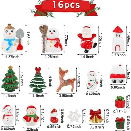 Christmas Mini Figurine Set – Cute Resin Santa & Snowman Decorations for Home Display