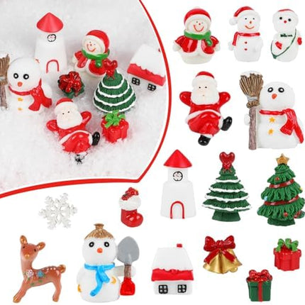 Christmas Mini Figurine Set – Cute Resin Santa & Snowman Decorations for Home Display