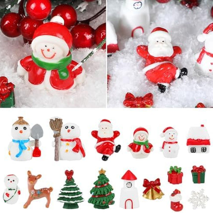 Christmas Mini Figurine Set – Cute Resin Santa & Snowman Decorations for Home Display