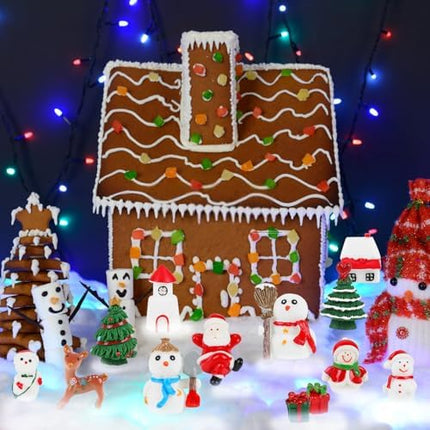 Christmas Mini Figurine Set – Cute Resin Santa & Snowman Decorations for Home Display