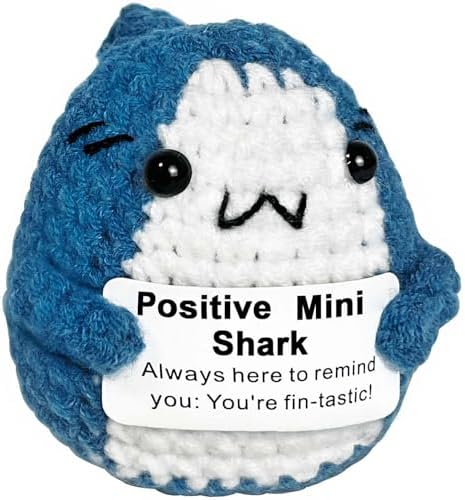 Crochet Support Shark – Uplifting Mini Plush for Christmas, Secret Santa & More