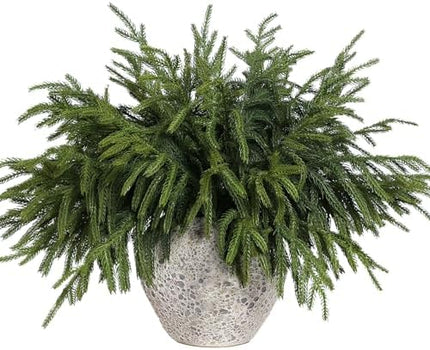 YXZZWL 18" Norfolk Pine Stems 64 Pcs – Real Touch Faux Greenery for Xmas Crafts
