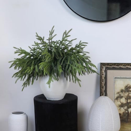 YXZZWL 18" Norfolk Pine Stems 64 Pcs – Real Touch Faux Greenery for Xmas Crafts