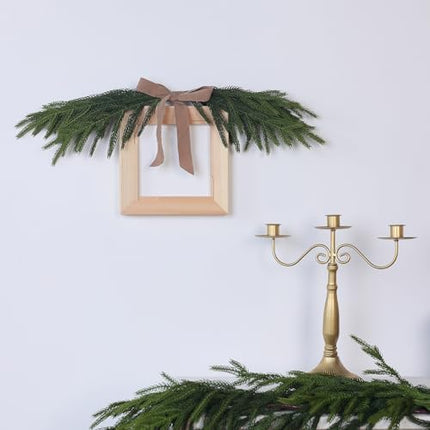 YXZZWL 18" Norfolk Pine Stems 64 Pcs – Real Touch Faux Greenery for Xmas Crafts
