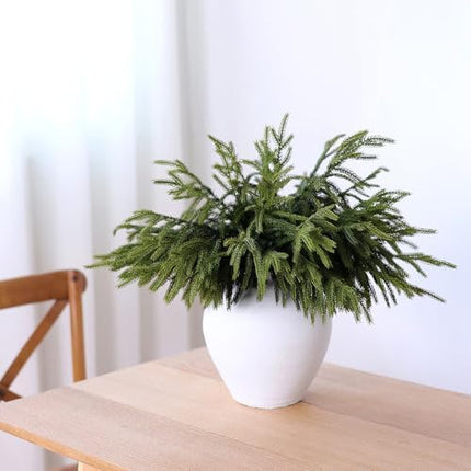 YXZZWL 18" Norfolk Pine Stems 64 Pcs – Real Touch Faux Greenery for Xmas Crafts