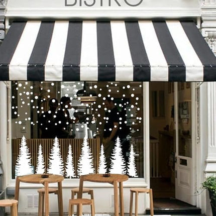 Snowy Christmas Window Stickers – Reusable Double-Sided Winter Forest Decorations