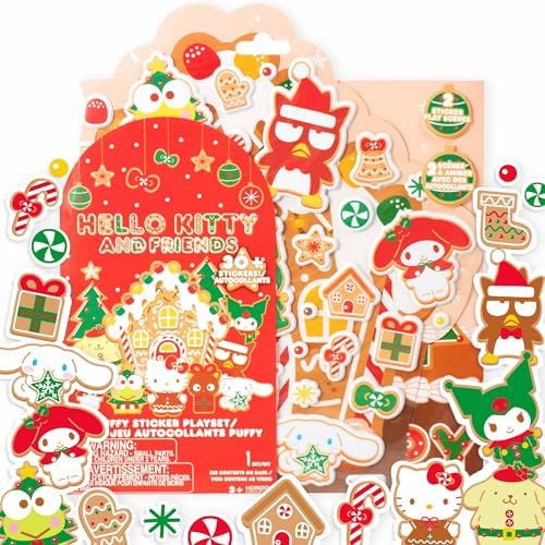 Hello Kitty Holiday Sticker Book – 30+ Puffy Reusable Stickers & Play Scenes