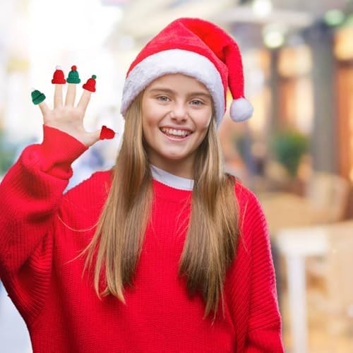 Mini Santa Hat & Scarf Set 48pcs – Knitted Ornaments for Dolls, Cups & Xmas Décor