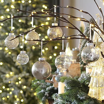 Clear Shatterproof Christmas Ornaments – 32pcs Transparent Hanging Baubles