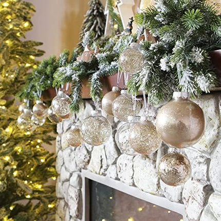 Clear Shatterproof Christmas Ornaments – 32pcs Transparent Hanging Baubles