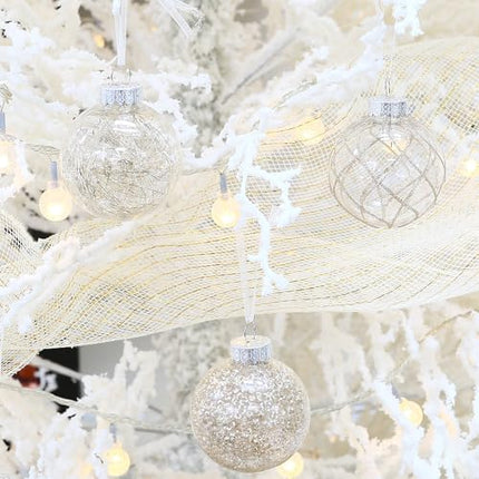 Clear Shatterproof Christmas Ornaments – 32pcs Transparent Hanging Baubles