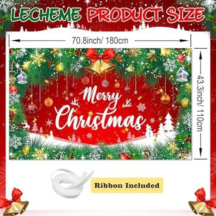 Christmas Photo Backdrop 6×4 – Red Green Jingle Bell Banner for Festive Events