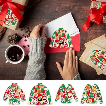 Ugly Sweater Sticker Set 32 Sheets – Xmas Craft Activity for Kids & Parties
