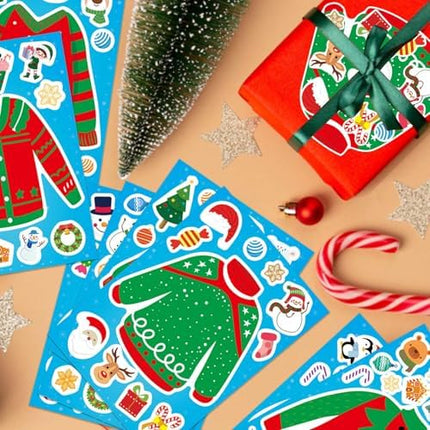 Ugly Sweater Sticker Set 32 Sheets – Xmas Craft Activity for Kids & Parties