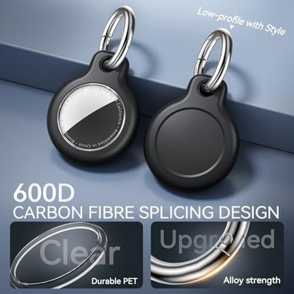 Waterproof Airtag Holder Set, 4 Pack Silicone + TPU Keychain Cases for Pets & Kids