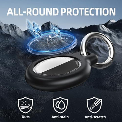 Waterproof Airtag Holder Set, 4 Pack Silicone + TPU Keychain Cases for Pets & Kids