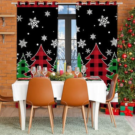 2-Panel 96" Christmas Tree Curtains – Winter Décor for Living Room & Bedroom