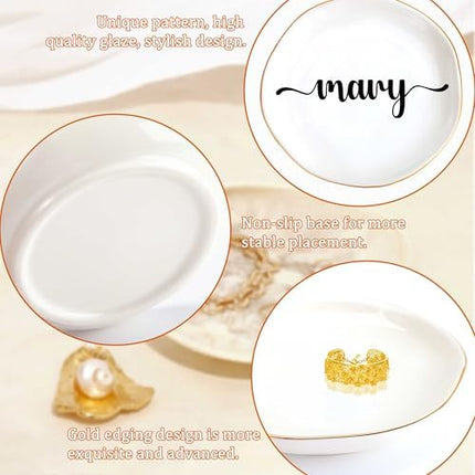 JoycuFF Custom Name Ceramic Jewelry Dish – Gift for Women, Couples & Special Occasions
