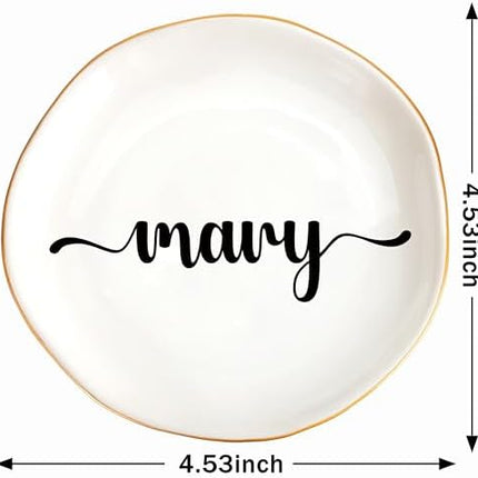 JoycuFF Custom Name Ceramic Jewelry Dish – Gift for Women, Couples & Special Occasions