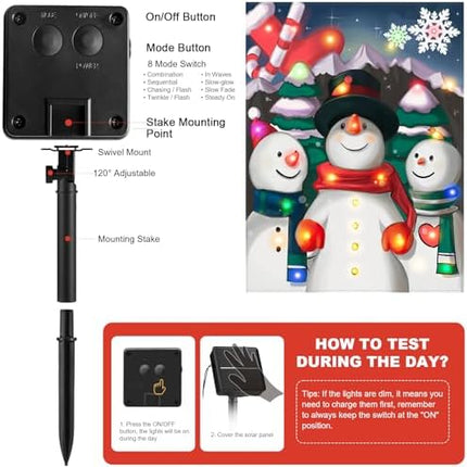 Solar Lighted Christmas Garden Flag 12x18 – LED Snowman Choir Yard Décor