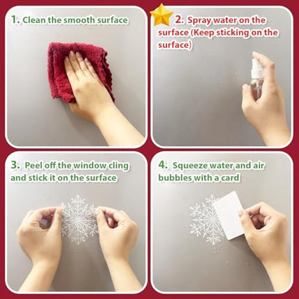 Christmas Window Stickers 9PCS – Snowflake, Santa, Reindeer & Snowman Decor