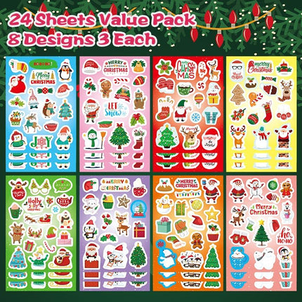 Merry Christmas Stickers 399PCS – Winter Holiday Crafts & Party Favors
