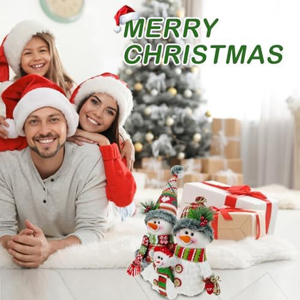 DearSun Christmas Snowman Figurines – 13" Family Tabletop Holiday Decorations