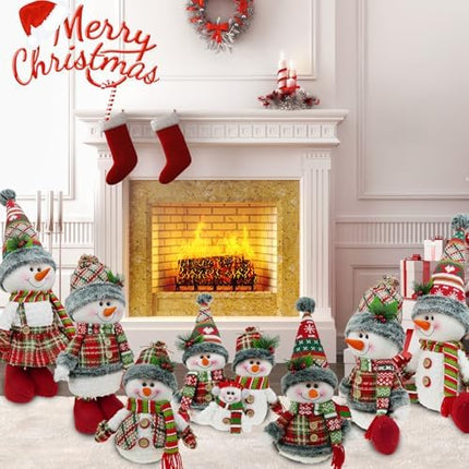 DearSun Christmas Snowman Figurines – 13" Family Tabletop Holiday Decorations