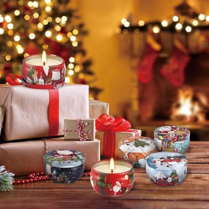 Christmas Scented Candle Collection – 16-Pack 2.5oz Aromatherapy Travel Tin Gift Set