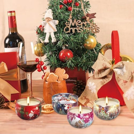Christmas Scented Candle Collection – 16-Pack 2.5oz Aromatherapy Travel Tin Gift Set