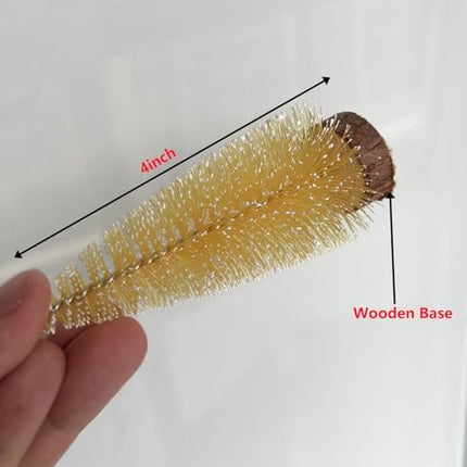 Miniature Christmas Bottle Brush Trees – 10pcs 4" Yellow Ornaments for Festive Decor