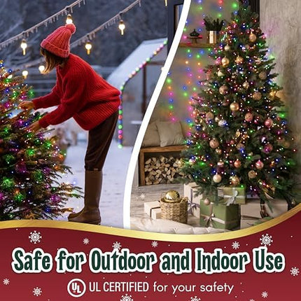 Warm Multicolor Christmas Lights 35 Mini Bulbs 6.3ft String with Green Wire