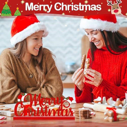 Christmas Metal Word Sign – Red Freestanding Table & Fireplace Mantel Décor