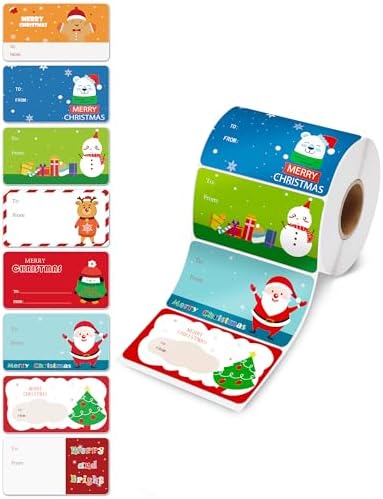 Christmas Label Stickers 500pcs – Gift Tags for Bags, Presents & Holiday Wrap