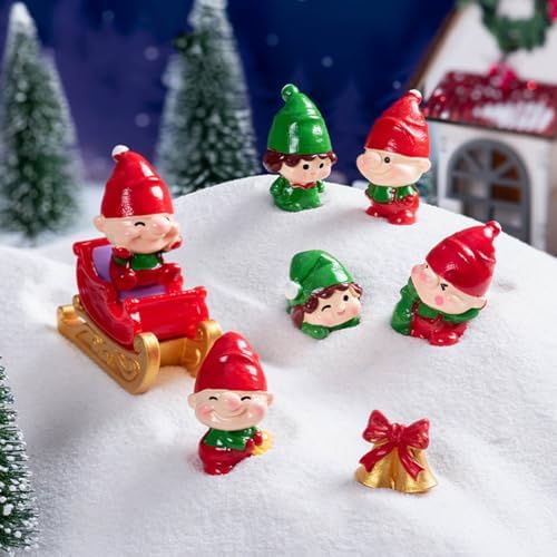 Mini Elf Resin Figurines – Cute Christmas Decorations for Fairy Gardens & DIY Scenes