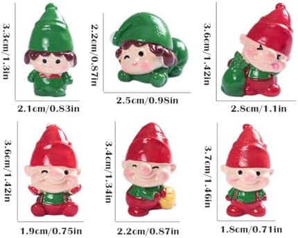 Mini Elf Resin Figurines – Cute Christmas Decorations for Fairy Gardens & DIY Scenes