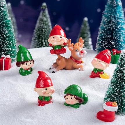 Mini Elf Resin Figurines – Cute Christmas Decorations for Fairy Gardens & DIY Scenes