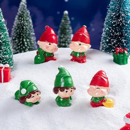 Mini Elf Resin Figurines – Cute Christmas Decorations for Fairy Gardens & DIY Scenes