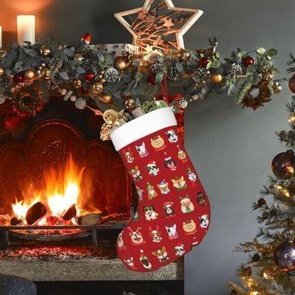 Cute Dog Christmas Stockings – Festive Hanging Socks for Home Holiday Decoration