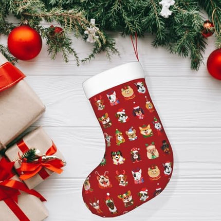 Cute Dog Christmas Stockings – Festive Hanging Socks for Home Holiday Decoration