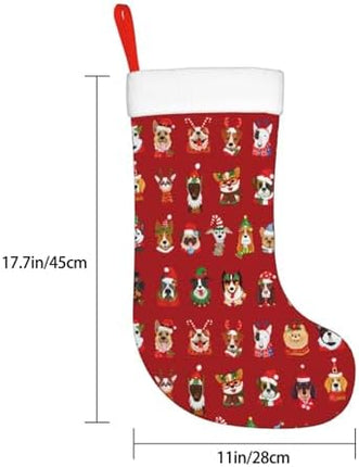 Cute Dog Christmas Stockings – Festive Hanging Socks for Home Holiday Decoration