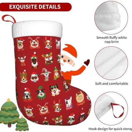 Cute Dog Christmas Stockings – Festive Hanging Socks for Home Holiday Decoration