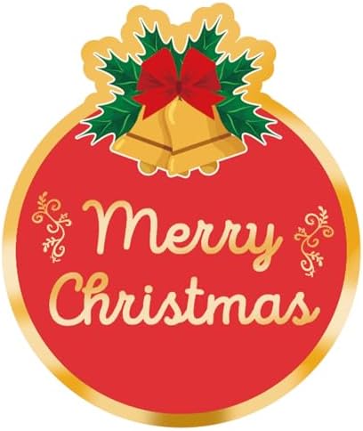 Gold Foil Christmas Stickers 120pcs – 2" Envelope Seals for Gifts & Holiday Wrap