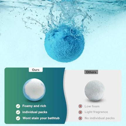 Luxury Bath Bomb Gift Set – Natural Aromatherapy Stocking Stuffer 12-Pack