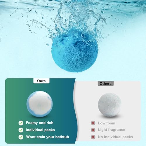 Luxury Bath Bomb Gift Set – Natural Aromatherapy Stocking Stuffer 12-Pack
