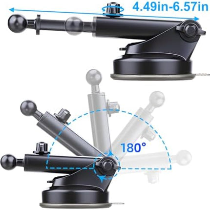 HZEL 2-in-1 Car Phone Holder, Dashboard & Windshield Adjustable Mount for All Phones