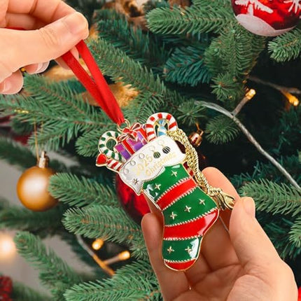 Venhoo 2025 Keepsake Ornament – Green Gold Sock Christmas Tree Hanging Gift