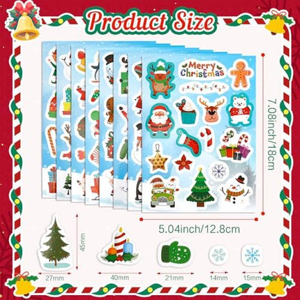Kids’ Christmas Stickers 432PCS – Self-Adhesive Labels for Gifts & Party Favors