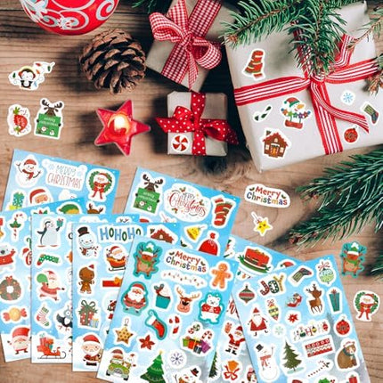 Kids’ Christmas Stickers 432PCS – Self-Adhesive Labels for Gifts & Party Favors